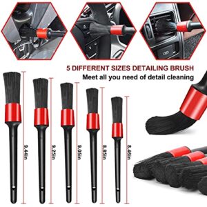 SJPLZQC 18Pcs Car Detailing Brush Set, Car Detailing Kit, Auto Detailing Drill Brush Set, Car Detailing Brushes, Car Wash Kit,Car Accessories,Car Cleaning Tools Kit for Interior,Exterior,Wheels