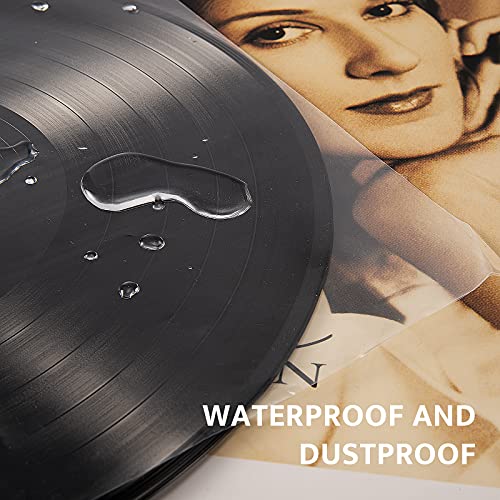 GUDGI Vinyl Record Outer Sleeves, 12" Clear 2 Mil Thick Protective LP Outer Sleeves Wrinkle Free Vinyl Record Sleeves to Protect Your LP Collection