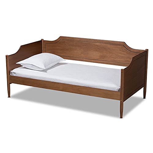 BOWERY HILL Walnut Brown Finished Wood Twin Size Daybed