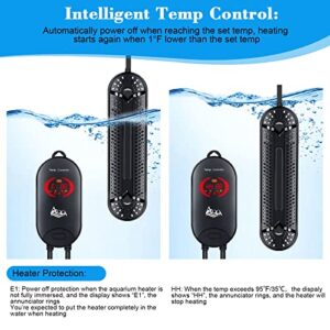 AQQA Aquarium Heater 800W for 80-220 Gallon Submersible Fish Tank Heater for Aquarium Betta Fish Heater Aquarium Thermostat Heater Hydroponic Freshwater & Saltwater (800W, 80-220Gal)