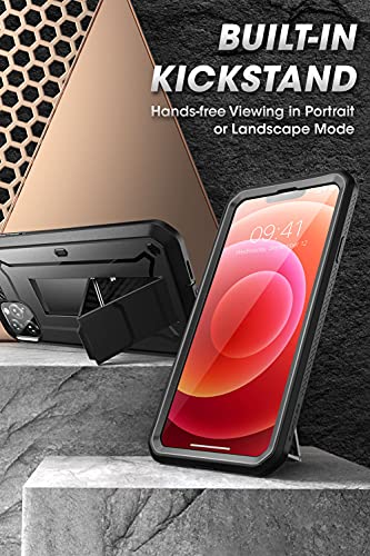 SUPCASE Unicorn Beetle Pro Series Case for iPhone 13 Pro (2021 Release) 6.1 Inch, Built-in Screen Protector Full-Body Rugged Holster Case (Black)