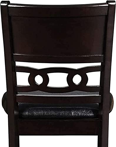 New Classic Furniture Gia Counter Table with Two Chairs and Storage Shelf, 30-Inch, Ebony