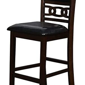 New Classic Furniture Gia Counter Table with Two Chairs and Storage Shelf, 30-Inch, Ebony