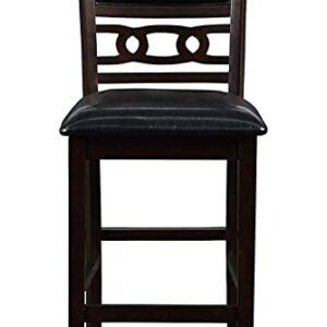 New Classic Furniture Gia Counter Table with Two Chairs and Storage Shelf, 30-Inch, Ebony