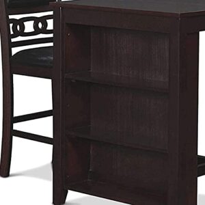 New Classic Furniture Gia Counter Table with Two Chairs and Storage Shelf, 30-Inch, Ebony