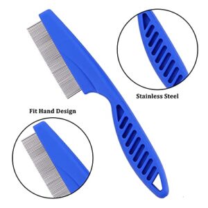 Molain Cat Dog Flea Comb, Pet Tear Stain Remover Comb Set Pet Dog Cat Grooming Comb (4 Pieces)