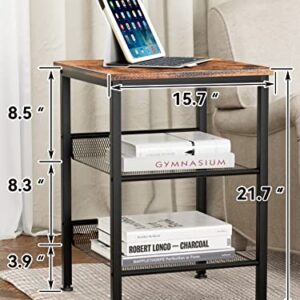 EKNITEY Printer Stand with Storage - 3 Tier Industrial Printer Shelf End Side Table Home and Office