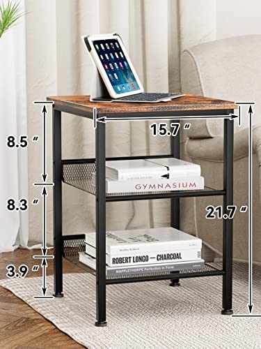 EKNITEY Printer Stand with Storage - 3 Tier Industrial Printer Shelf End Side Table Home and Office