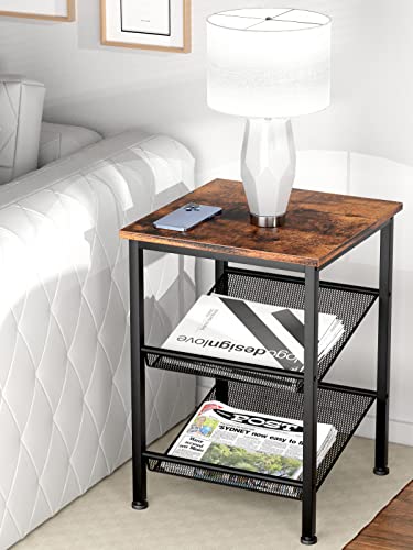 EKNITEY Printer Stand with Storage - 3 Tier Industrial Printer Shelf End Side Table Home and Office