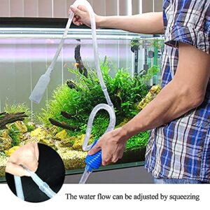 WishLotus Aquarium/Fish Tank Siphon, Aquarium Siphon Gravel Filter, Manual Water Changer Aquarium Siphon Pump is Suitable for Fish Tank (Blue)