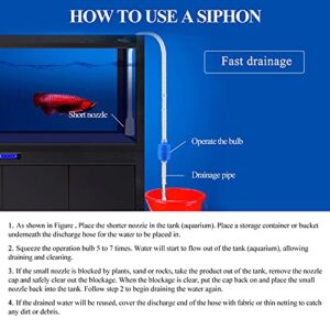 WishLotus Aquarium/Fish Tank Siphon, Aquarium Siphon Gravel Filter, Manual Water Changer Aquarium Siphon Pump is Suitable for Fish Tank (Blue)