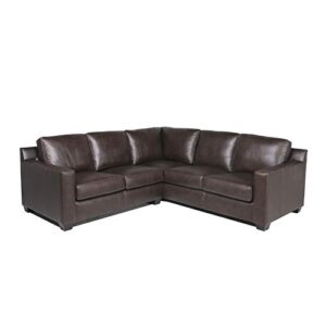 nice link home furnishings lauren leather two piece dark brown colored sectional