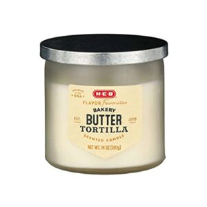 heb butter tortilla scented candle 14oz, 1 count