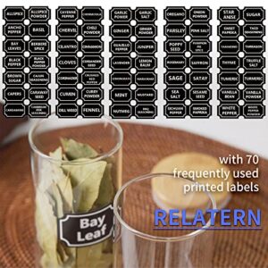 Relatern Bamboo Spice Jars 12 Pcs,10 Fl Oz (300ml), Bamboo Glass Jars, Glass Jars with Bamboo Lids, Labels Collapsible Funnel and Small Handkerchief Included