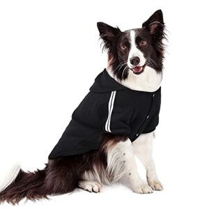 dog hoodie for large dogs, warm dog sweater dog winter sweatshirt for medium to large dog, black 6xl