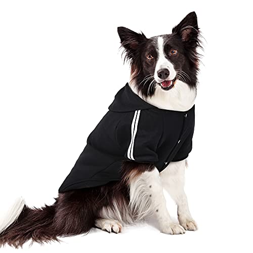 Dog Hoodie for Large Dogs, Warm Dog Sweater Dog Winter Sweatshirt for Medium to Large Dog, Black 6XL