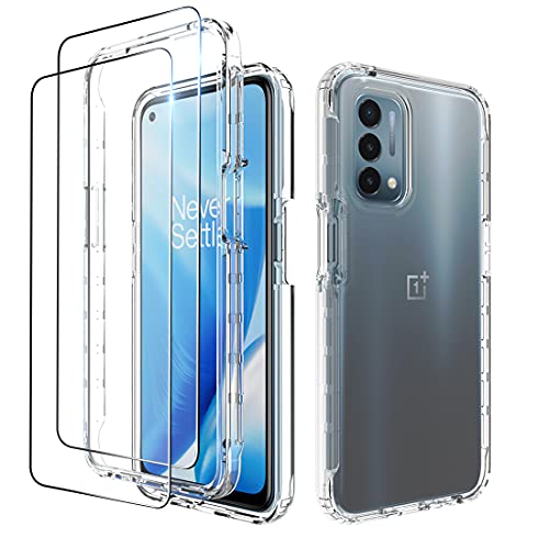 Dzxouui for Oneplus Nord N200 5G Case with 2 Pack Screen Protector, One Plus Nord N200 Case, Crystal Shockproof Bumper Hybrid Clear TPU Protection Cover Phone Case for Oneplus Nord N200 5G(Clear)