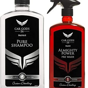 Car Gods Pre Wash All Purpose Cleaner 34fl Oz 1L Contaminant Remover Auto Detailing Cleaning For Paintwork Glass Plastics and Wheels Pure Shampoo High Vehicle Detail 17fl 500ml Gentle on Wax Sealant