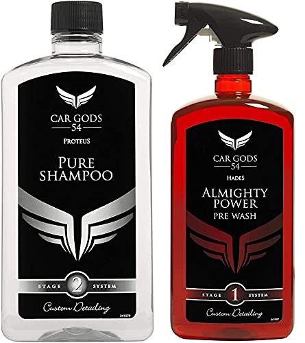 Car Gods Pre Wash All Purpose Cleaner 34fl Oz 1L Contaminant Remover Auto Detailing Cleaning For Paintwork Glass Plastics and Wheels Pure Shampoo High Vehicle Detail 17fl 500ml Gentle on Wax Sealant