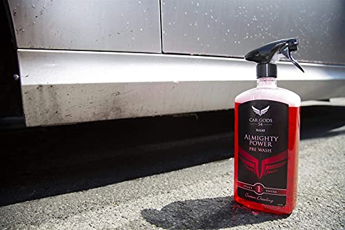 Car Gods Pre Wash All Purpose Cleaner 34fl Oz 1L Contaminant Remover Auto Detailing Cleaning For Paintwork Glass Plastics and Wheels Pure Shampoo High Vehicle Detail 17fl 500ml Gentle on Wax Sealant
