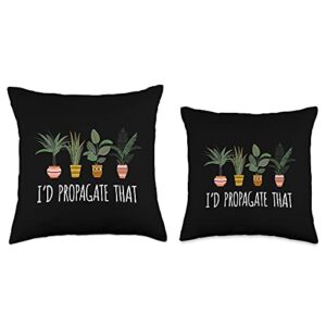 Pot Plants Lover Gardening I'd Propagate That Funny Gardener Throw Pillow, 18x18, Multicolor