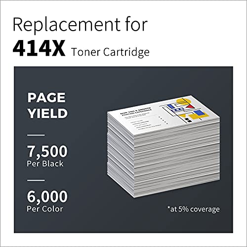 LemeroSuperx (with CHIP) Remanufactured Toner Cartridge Replacement for HP 414X 414A W2020X W2021X Work for Color Laserjet Pro MFP m479fdw m454dw m454dn m479fdn (Black Cyan Magenta Yellow, 4 Pack)