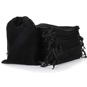 velvet bags with drawstrings, black 5x7 jewelry pouches velvet gift bags for jewelry, gift, wedding favors, candy bags, party favors (30pcs)