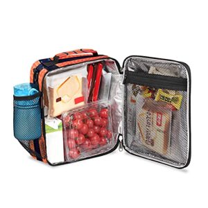 Basketball Lunch Boxes Bag for Kids, Lunch Box for Boys and Girls, Waterproof Insulated Lunch Bag Cooler Tote for School with Detachable Shoulder Strap