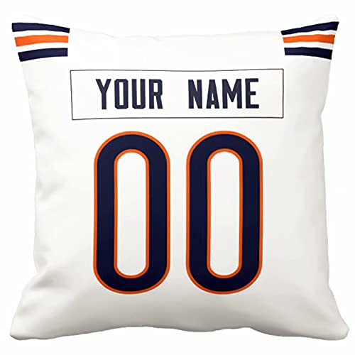 ANTKING Chicago Throw Pillow Custom Any Name and Number for Men Youth Boy Gift 16" x 16", 18" x 18"