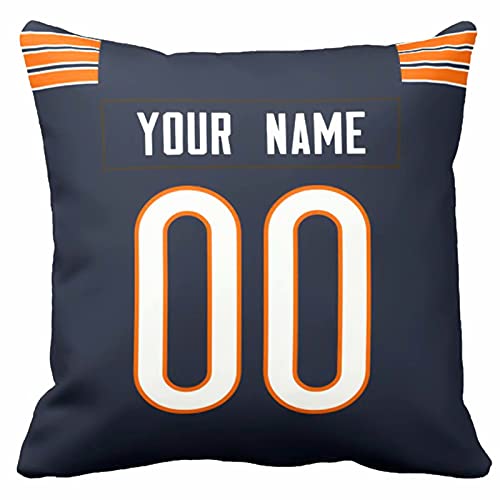 ANTKING Chicago Throw Pillow Custom Any Name and Number for Men Youth Boy Gift 16" x 16", 18" x 18"