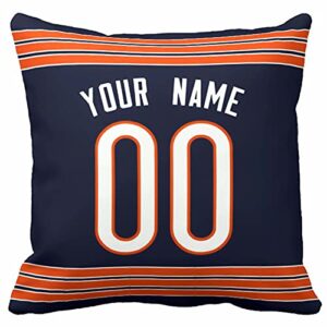 ANTKING Chicago Throw Pillow Custom Any Name and Number for Men Youth Boy Gift 16" x 16", 18" x 18"