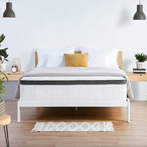 oleesleep 13 inch dual layered gel hybrid memory foam mattress, certipur-us certified, gray, king
