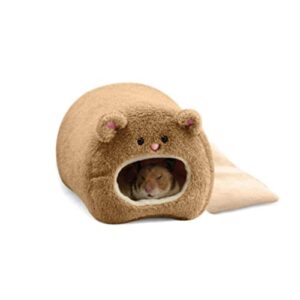 lurrose rats hamster winter fleece warm hanging cage hammock cute bear house with bed mat small animal cage accessories for small furry animals