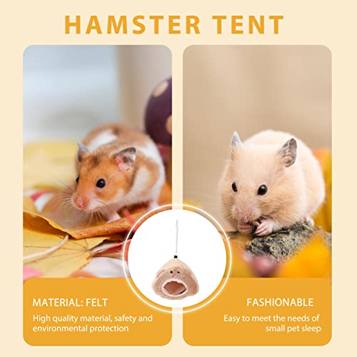 Lurrose Rats Hamster Winter Fleece Warm Hanging Cage Hammock Cute Bear House with Bed Mat Small Animal Cage Accessories for Small Furry Animals