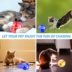 4 Pieces Ghost Hunting Cat Ball Motion Light Up Cat Balls LED Motion Activated Cat Ball Motion Light Up Cat Dog Interactive Toys Pet Glowing Mini Running Exercise Ball Toys for Animals Activity