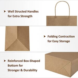 Poever Kraft Paper Wine Bags with Handles 5.25x3.25x13 inch for Whiskey Spirits Bottles 25PCS Bluk, Brown Gift Bags Shopping Bags Party Bags Retails Bags Wrapping Bags Recyclable