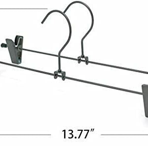 Koobay 13.8" Black Metal Pants Hangers, 30 Packs, Skirt Hangers Trouser Hangers with Clips Trouser Hangers Clothes Hangers