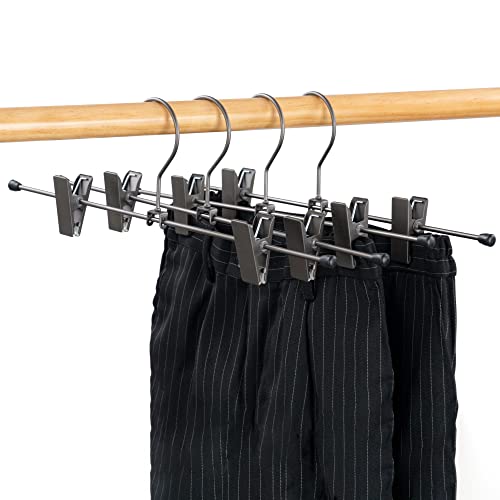 Koobay 13.8" Black Metal Pants Hangers, 30 Packs, Skirt Hangers Trouser Hangers with Clips Trouser Hangers Clothes Hangers