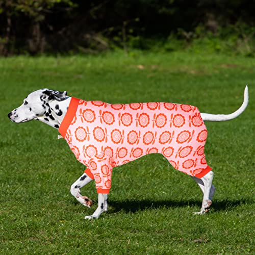 LovinPet Large Dogs Recovery Suit, Pet Anxiety Relief, Anti Licking Pajamas for Large Dogs Under Dog Sweater, Breathable Beautiful Sun Flower Prints Dog Pajamas Pitbull Clothes 3XL