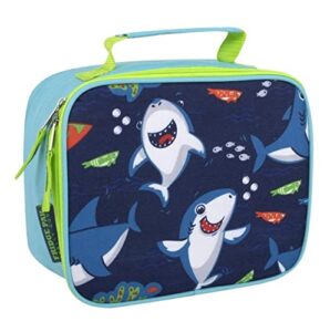 trail maker tiny lunch bag for kids, fun insulated lunch box containers for school for boys and girls (snarky sharkies)