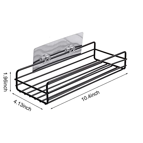 ArdioPlax 2 Pack Bathroom Storage Organizers Shower Caddy, Adhesive Bathroom Shelf with Removable Hooks, No Drilling Strong Wall Mounted Racks for Shower, Kitchen, Toilet and Dorm