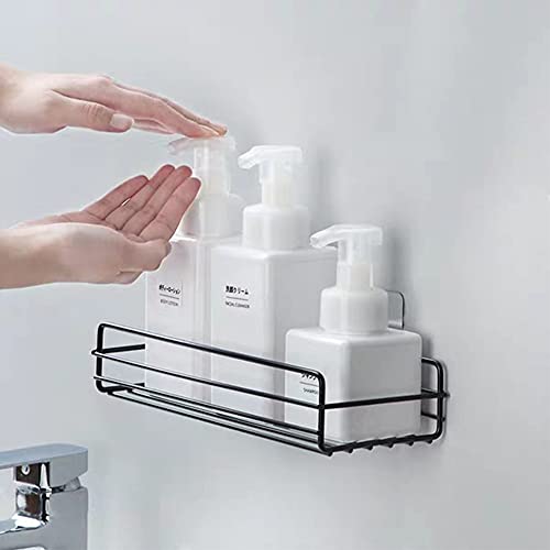 ArdioPlax 2 Pack Bathroom Storage Organizers Shower Caddy, Adhesive Bathroom Shelf with Removable Hooks, No Drilling Strong Wall Mounted Racks for Shower, Kitchen, Toilet and Dorm