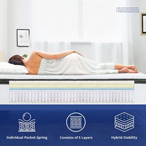 Oleesleep 13 Inch Dual Layered Gel Hybrid Memory Foam Mattress, CertiPUR-US Certified, Gray, Full