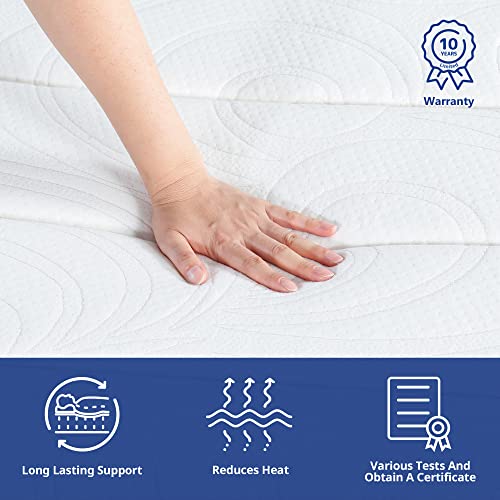 Oleesleep 13 Inch Dual Layered Gel Hybrid Memory Foam Mattress, CertiPUR-US Certified, Gray, Full