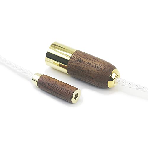 NewFantasia 4-pin XLR Balanced Male to 4.4mm Balanced Female Headphone Audio Adapter Cable 8 Cores 6N OCC Copper Single Crystal Silver Plated Wire Walnut Wood Shell