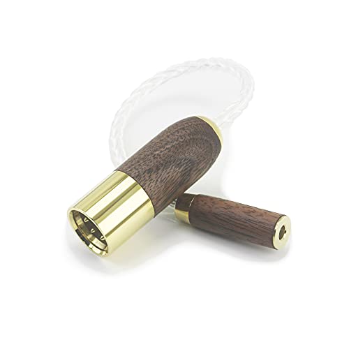 NewFantasia 4-pin XLR Balanced Male to 4.4mm Balanced Female Headphone Audio Adapter Cable 8 Cores 6N OCC Copper Single Crystal Silver Plated Wire Walnut Wood Shell