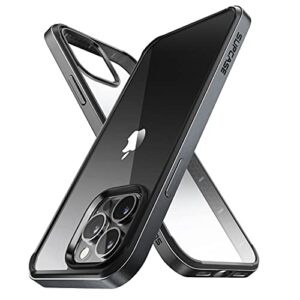 supcase unicorn beetle edge series case for iphone 13 pro max (2021 release) 6.7 inch, slim frame clear case with tpu inner bumper & transparent back (black)