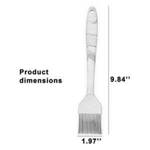 FIVETAS 1.97"x9.84"Heat Resistant Food Grade Silicone Pastry brush Basting Brush for Cooking,BBQ,Meat,Desserts.Kitchen Brush for Sauce Butter oil.Stainless Steel Core Handle.BPA Free. Marbling.