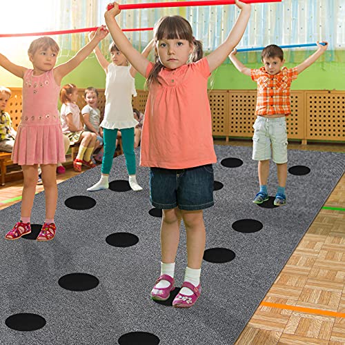 IKAYAS 60 Pcs Black Carpet Spots Markers Floor Dots One Color Black Carpet Circles Carpet Floor Dots Spots Markers for Classroom Decoration Teacher Supplies, Carpet Sitting Markers