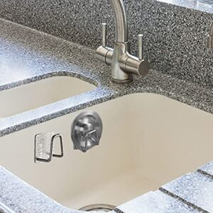 Sponge Holder for Sink Caddy, Adhesived No Drilling, Rustproof Waterproof Stainless Steel (Silver)